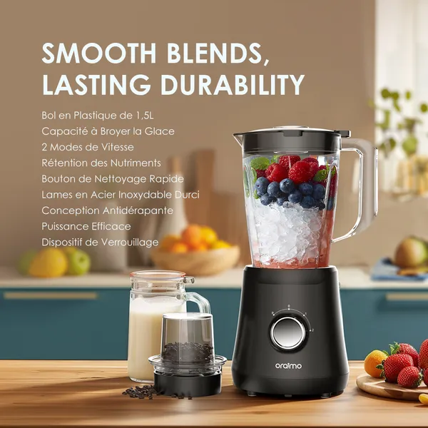 SmartBlender Sleek Mixeur 1,5L à 2 Vitesses